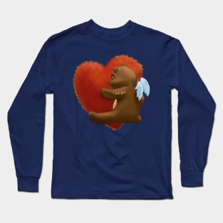 Teddy bear hug heart Long Sleeve T-Shirt